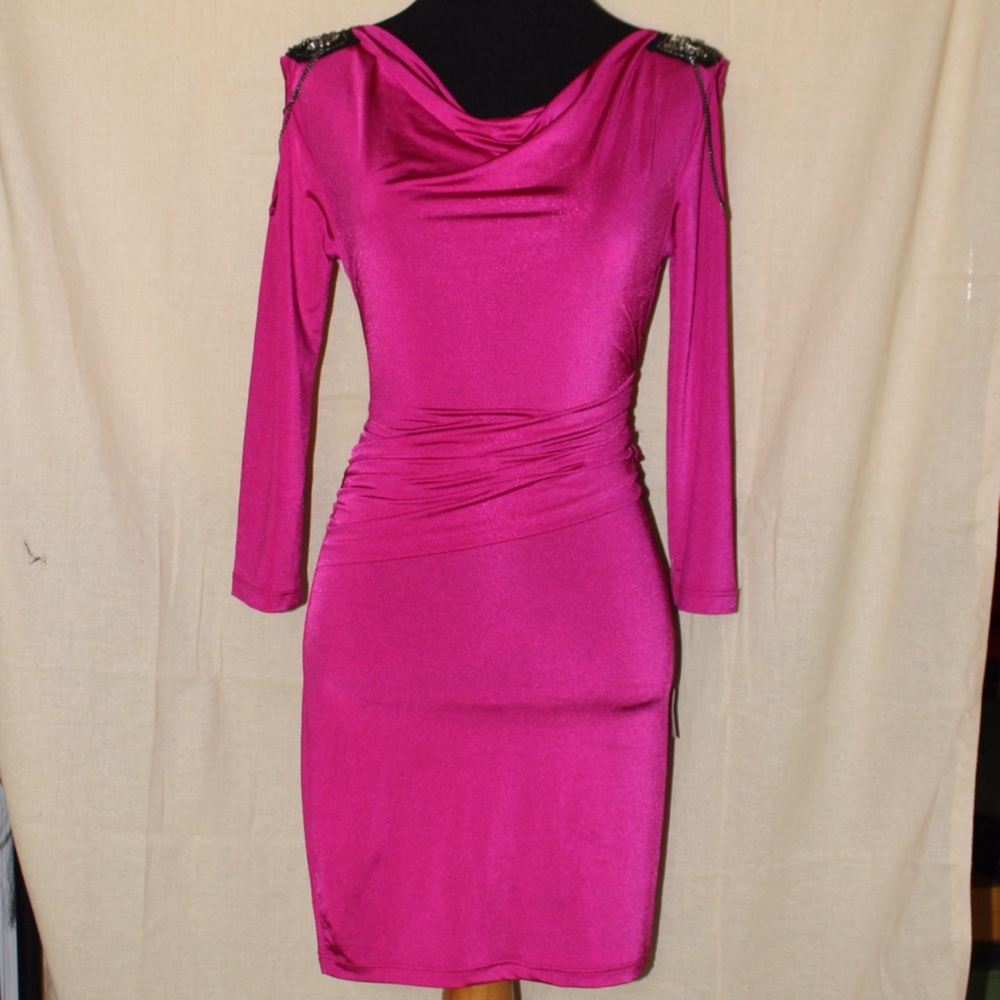 💋SEXY💋 fuchsia pink slinky dress NWT size Small